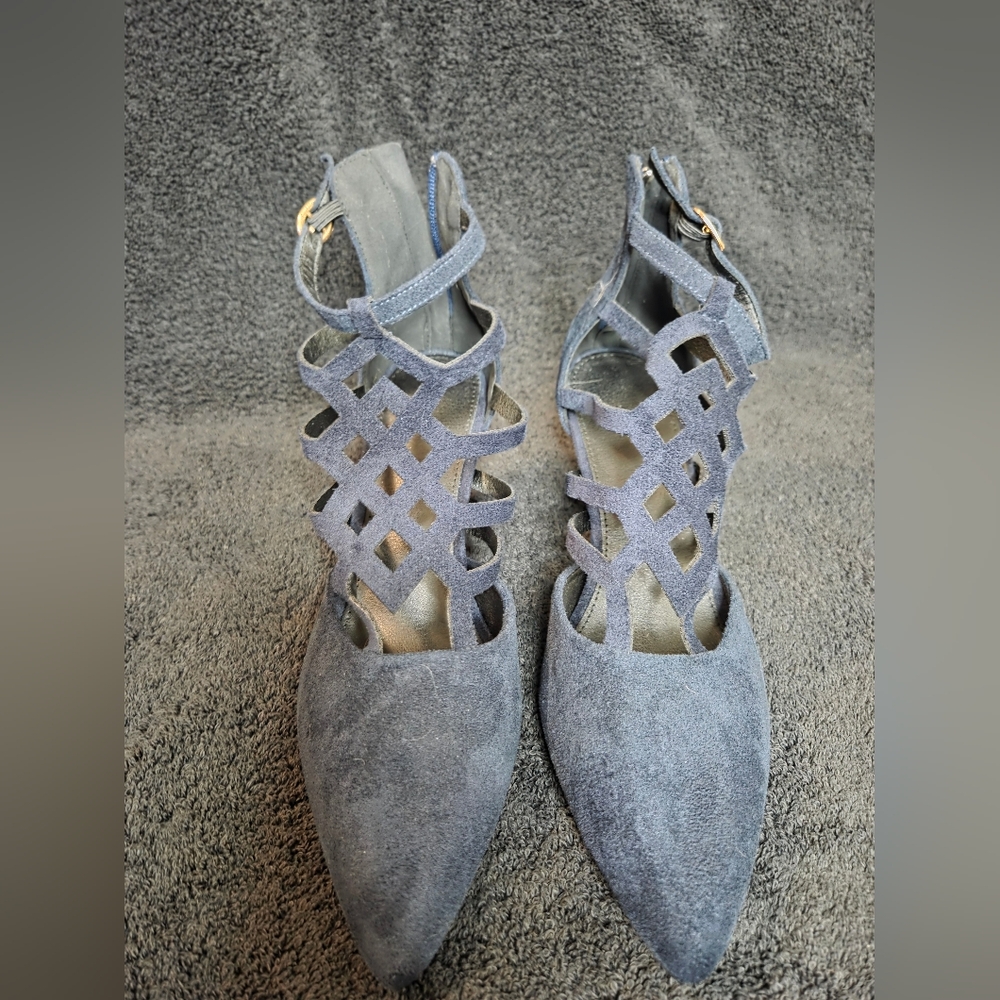 Elegant Women's Blue Suede Heels